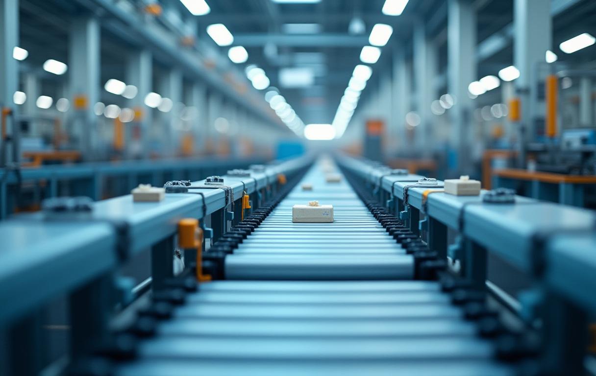 Sistema de transportadores industriales en línea de producción